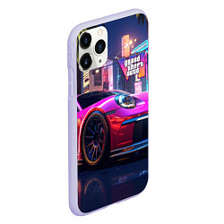 Чехол iPhone 11 Pro матовый GTA 6 auto, цвет: 3D-светло-сиреневый — фото 2
