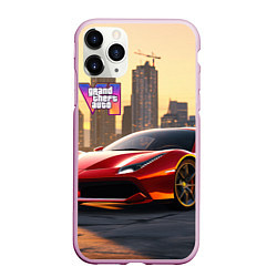 Чехол iPhone 11 Pro матовый GTA 6 Vice city, цвет: 3D-розовый