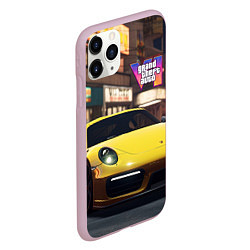 Чехол iPhone 11 Pro матовый GTA 6 porshe, цвет: 3D-розовый — фото 2