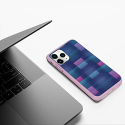 Чехол iPhone 11 Pro матовый Фиолетовые квадраты, цвет: 3D-розовый — фото 2