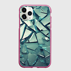 Чехол iPhone 11 Pro матовый Битое стекло текстура, цвет: 3D-малиновый