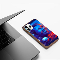 Чехол iPhone 11 Pro матовый Улыбка Гагарина, цвет: 3D-коричневый — фото 2