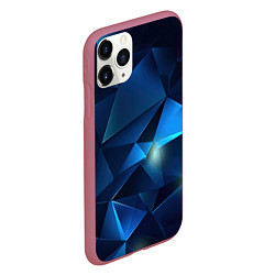 Чехол iPhone 11 Pro матовый Синяя геометрическая абстракция, цвет: 3D-малиновый — фото 2