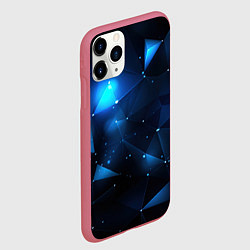 Чехол iPhone 11 Pro матовый Синяя геометрическая абстракция, цвет: 3D-малиновый — фото 2
