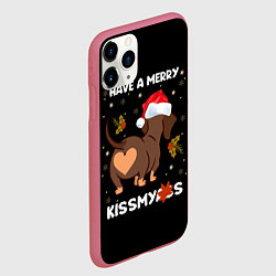 Чехол iPhone 11 Pro матовый Have a merry kissmyass, цвет: 3D-малиновый — фото 2