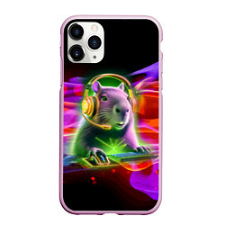 Чехол iPhone 11 Pro матовый Capybara is an avid gamer, цвет: 3D-розовый