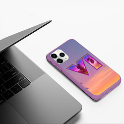 Чехол iPhone 11 Pro матовый GTA 6 Palms, цвет: 3D-фиолетовый — фото 2