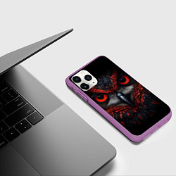 Чехол iPhone 11 Pro матовый Красная сова, цвет: 3D-фиолетовый — фото 2