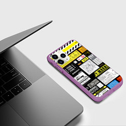 Чехол iPhone 11 Pro матовый Инженерные знаки, цвет: 3D-фиолетовый — фото 2