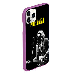 Чехол iPhone 11 Pro матовый Группа Nirvana Курт Кобейн, цвет: 3D-фиолетовый — фото 2