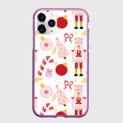 Чехол iPhone 11 Pro матовый Щелкунчик в розовом цвете, цвет: 3D-фиолетовый
