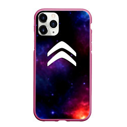 Чехол iPhone 11 Pro матовый Citroen space, цвет: 3D-малиновый