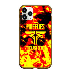 Чехол iPhone 11 Pro матовый The last of us огненное лого цикады, цвет: 3D-коричневый