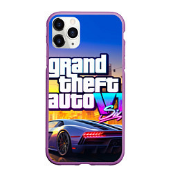 Чехол iPhone 11 Pro матовый Grand theft auto 6 street vice city, цвет: 3D-фиолетовый