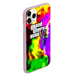 Чехол iPhone 11 Pro матовый Gta6 неоновый огонь вайстити, цвет: 3D-розовый — фото 2