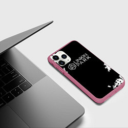 Чехол iPhone 11 Pro матовый Linkin Park рок бенд, цвет: 3D-малиновый — фото 2