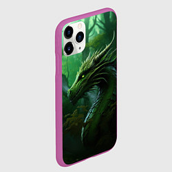 Чехол iPhone 11 Pro матовый Зеленый лесной дракон 2024, цвет: 3D-фиолетовый — фото 2