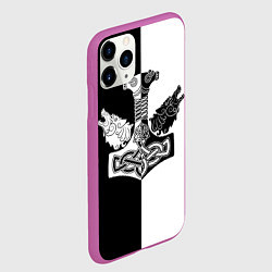 Чехол iPhone 11 Pro матовый Волки и молот Тора, цвет: 3D-фиолетовый — фото 2