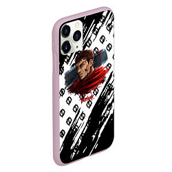 Чехол iPhone 11 Pro матовый Berserk anime black pattern, цвет: 3D-розовый — фото 2