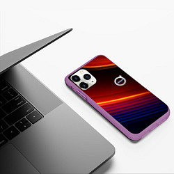 Чехол iPhone 11 Pro матовый Volvo neon gradient auto, цвет: 3D-фиолетовый — фото 2