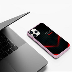 Чехол iPhone 11 Pro матовый Audi stripes neon, цвет: 3D-розовый — фото 2