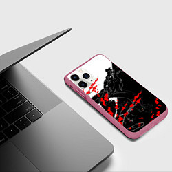 Чехол iPhone 11 Pro матовый Tokyo Dragon, цвет: 3D-малиновый — фото 2
