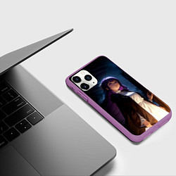 Чехол iPhone 11 Pro матовый Ферн темной ночью, цвет: 3D-фиолетовый — фото 2