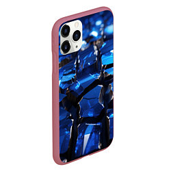 Чехол iPhone 11 Pro матовый Синие яркие кубики, цвет: 3D-малиновый — фото 2