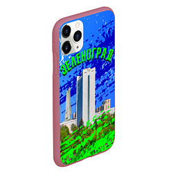 Чехол iPhone 11 Pro матовый Зеленоград, цвет: 3D-малиновый — фото 2