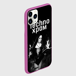 Чехол iPhone 11 Pro матовый Techno храм монашка колдунья, цвет: 3D-фиолетовый — фото 2