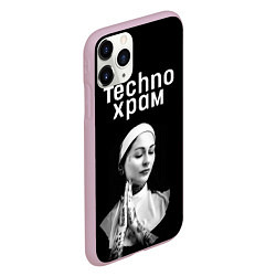 Чехол iPhone 11 Pro матовый Techno храм монашка в татуировках, цвет: 3D-розовый — фото 2