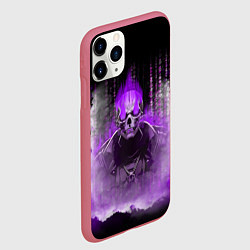 Чехол iPhone 11 Pro матовый Фиолетовый скелет в дыму, цвет: 3D-малиновый — фото 2