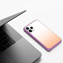 Чехол iPhone 11 Pro матовый Персиково-белый градиент, цвет: 3D-фиолетовый — фото 2