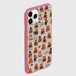 Чехол iPhone 11 Pro матовый Персонажи слово пацана - мишки, цвет: 3D-малиновый — фото 2