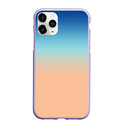 Чехол iPhone 11 Pro матовый Сине-бежевый градиент, цвет: 3D-светло-сиреневый