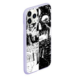 Чехол iPhone 11 Pro матовый Череп - Черный клевер, цвет: 3D-светло-сиреневый — фото 2