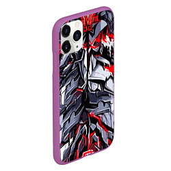 Чехол iPhone 11 Pro матовый Адская красная броня, цвет: 3D-фиолетовый — фото 2
