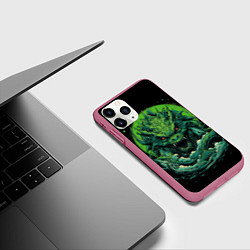 Чехол iPhone 11 Pro матовый Зеленый яркий неоновый дракон 2024 год, цвет: 3D-малиновый — фото 2