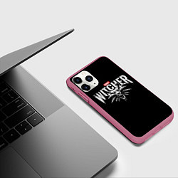 Чехол iPhone 11 Pro матовый Geralt the Witcher, цвет: 3D-малиновый — фото 2