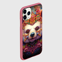 Чехол iPhone 11 Pro матовый Медведь мифический, цвет: 3D-малиновый — фото 2