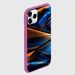 Чехол iPhone 11 Pro матовый Синии стеклянные осколки, цвет: 3D-фиолетовый — фото 2