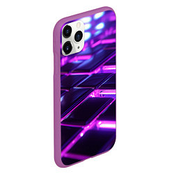 Чехол iPhone 11 Pro матовый Фиолетовая неоновая плитка, цвет: 3D-фиолетовый — фото 2