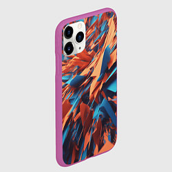 Чехол iPhone 11 Pro матовый Ломаные частицы - нейросеть, цвет: 3D-фиолетовый — фото 2