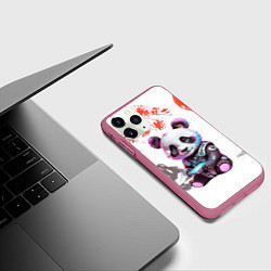 Чехол iPhone 11 Pro матовый Funny panda - China, цвет: 3D-малиновый — фото 2