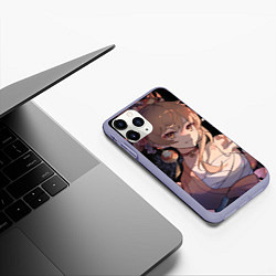 Чехол iPhone 11 Pro матовый Genshin Impact Yoimiya, цвет: 3D-светло-сиреневый — фото 2