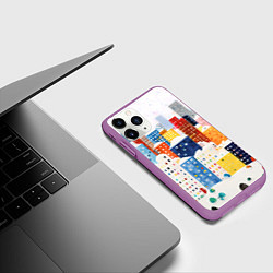 Чехол iPhone 11 Pro матовый День в новогоднем городе, цвет: 3D-фиолетовый — фото 2