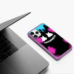 Чехол iPhone 11 Pro матовый Маршмеллоу неон камсток, цвет: 3D-фиолетовый — фото 2