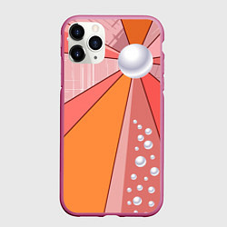 Чехол iPhone 11 Pro матовый Жемчужная абстракция, цвет: 3D-малиновый