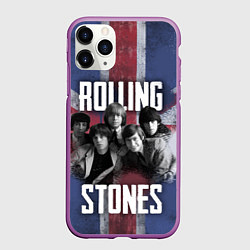 Чехол iPhone 11 Pro матовый Rolling Stones - Great britain, цвет: 3D-фиолетовый