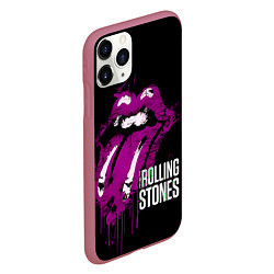 Чехол iPhone 11 Pro матовый The Rolling Stones - lips, цвет: 3D-малиновый — фото 2